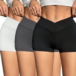 Women's Black, Gray, and White Shorts
